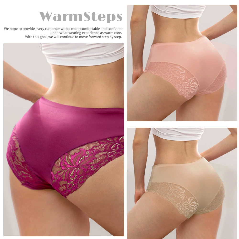 WarmSteps M-XXXXL Large Size Underwear Women's Panties Sexy Lace