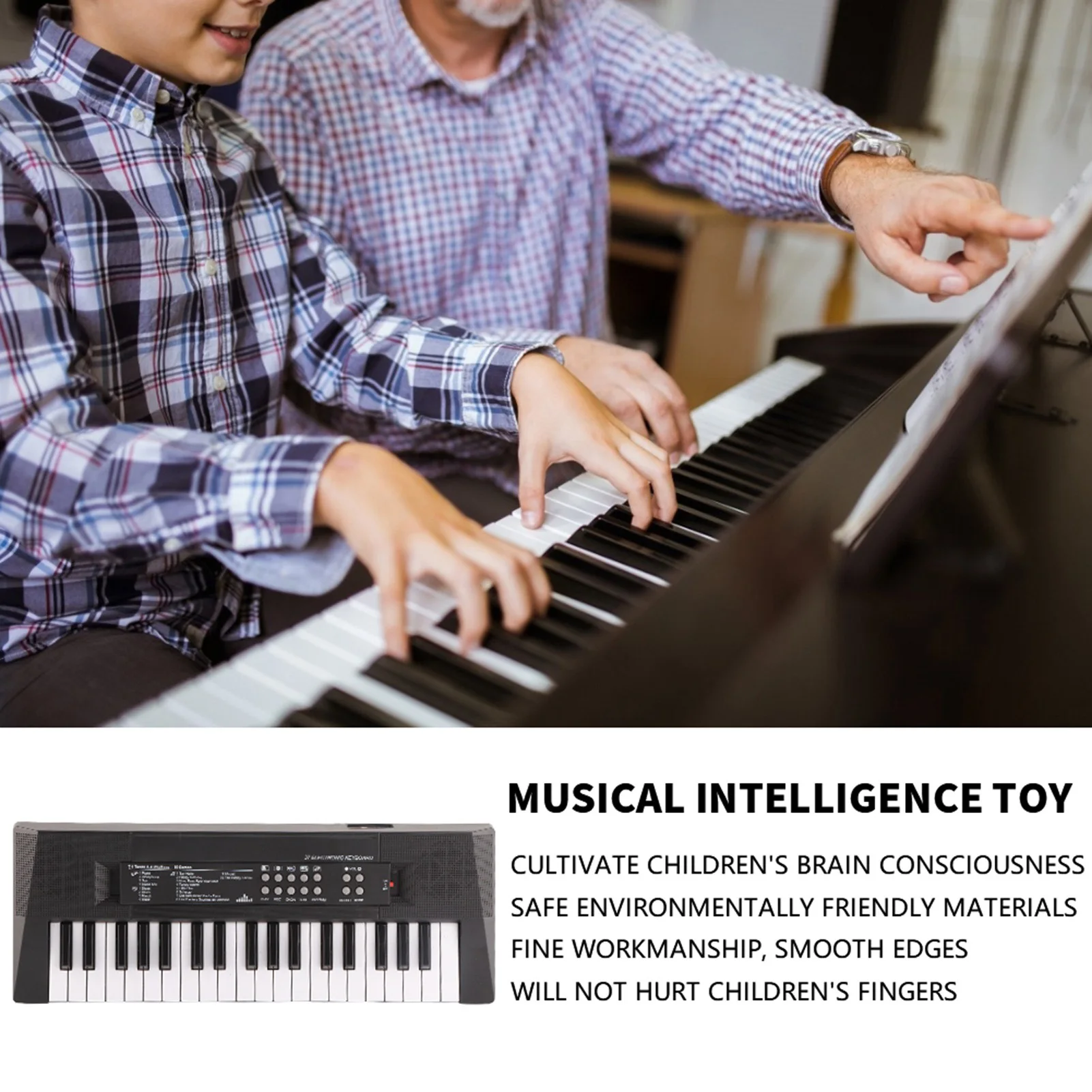 Electric Keyboard 37 Key Piano Children's Musical Instrument  Microphone Recording Function Electric Piano Electric Keyboard