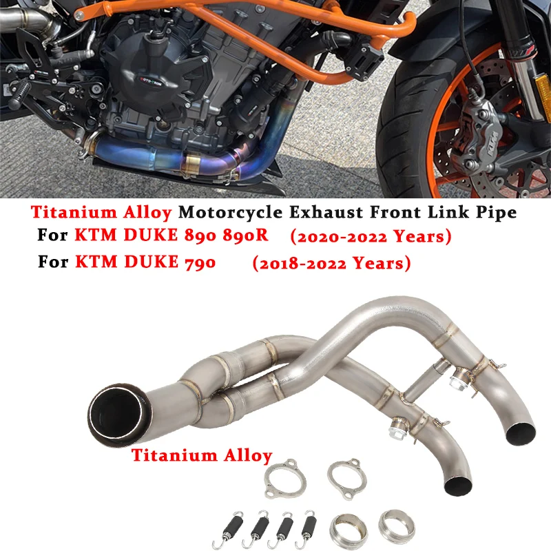 

For KTM DUKE790 DUKE890 DUKE 790 890 890R 2018 - 2022 Motorcycle Exhaust Escape Modified Muffler Titanium Alloy Front Link Pipe