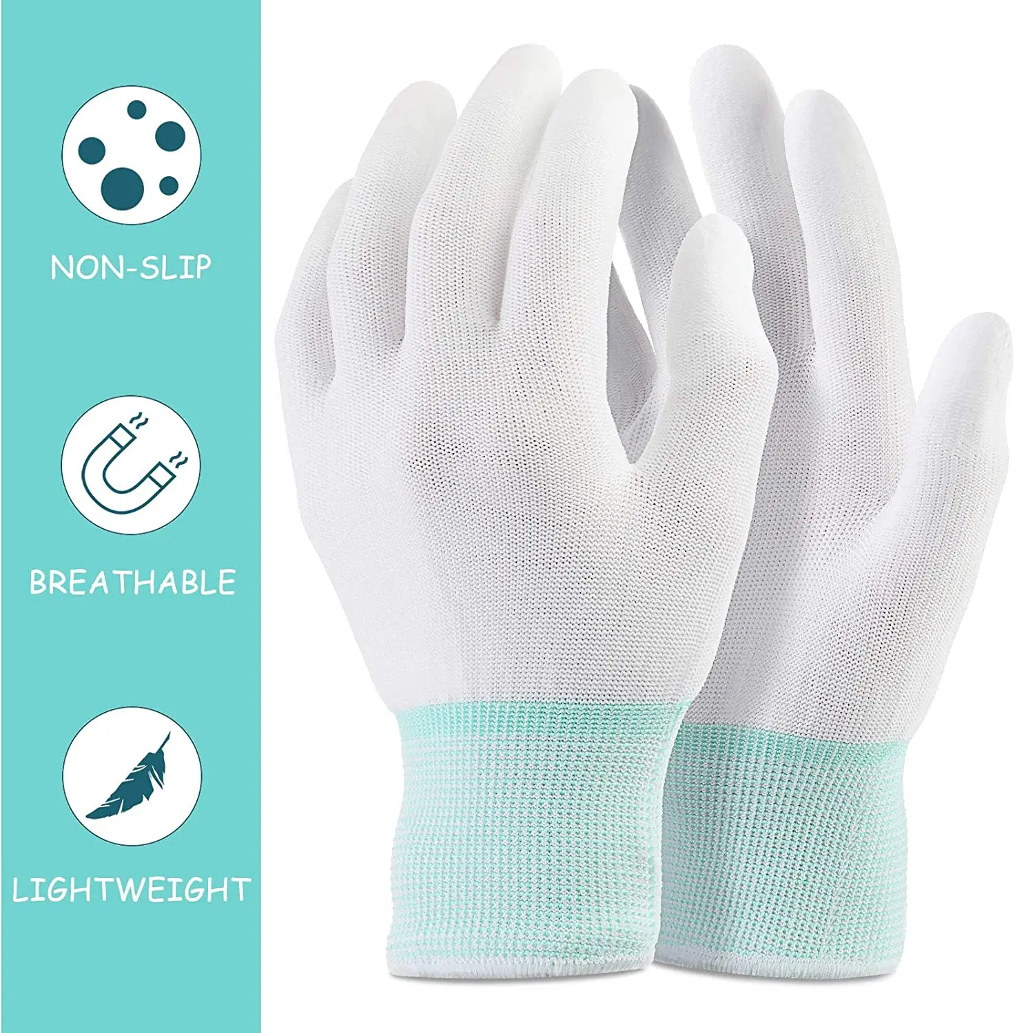 2 Pairs Quilting Gloves for Free-Motion Quilting Machine Quilters Gloves  Lightweight Nylon Sewing Gloves for Knitting Crafting