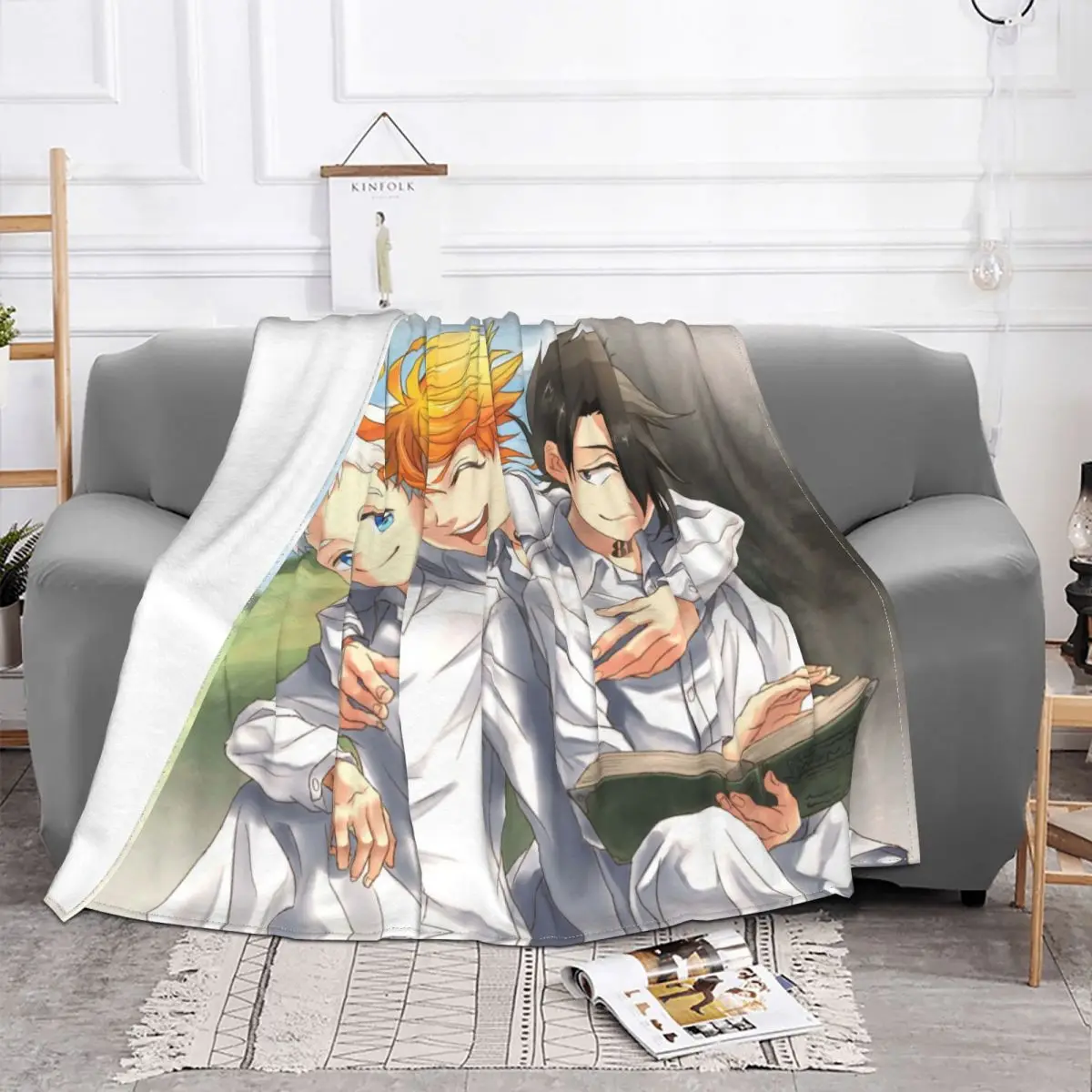 Ray The Promised Neverland Throw Blanket