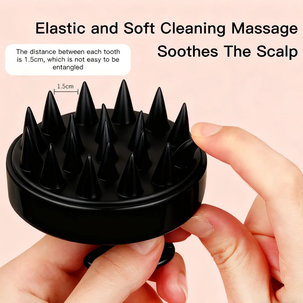 Silicone Shampoo Brush Head Scalp Massage Comb Clean The Scalp Thoroughly Body Massage Brush Bath Brush Salon Hairdressing Tool