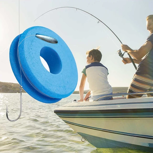 10/20 PCS Fishing Foam Spools 4.5cm/12cm Rounded Fishing Line Holder Storage Hook（random colour） 4