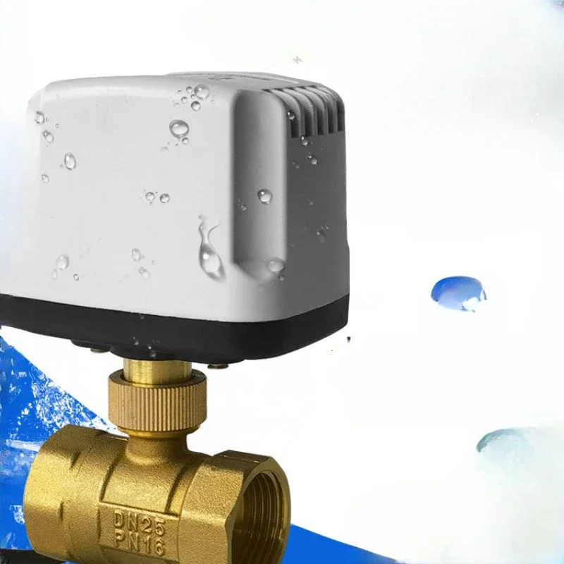 

Waterproof electric valve 220V24 solar energy 4 points 6 points brass two-way ball valve micro electric water valve