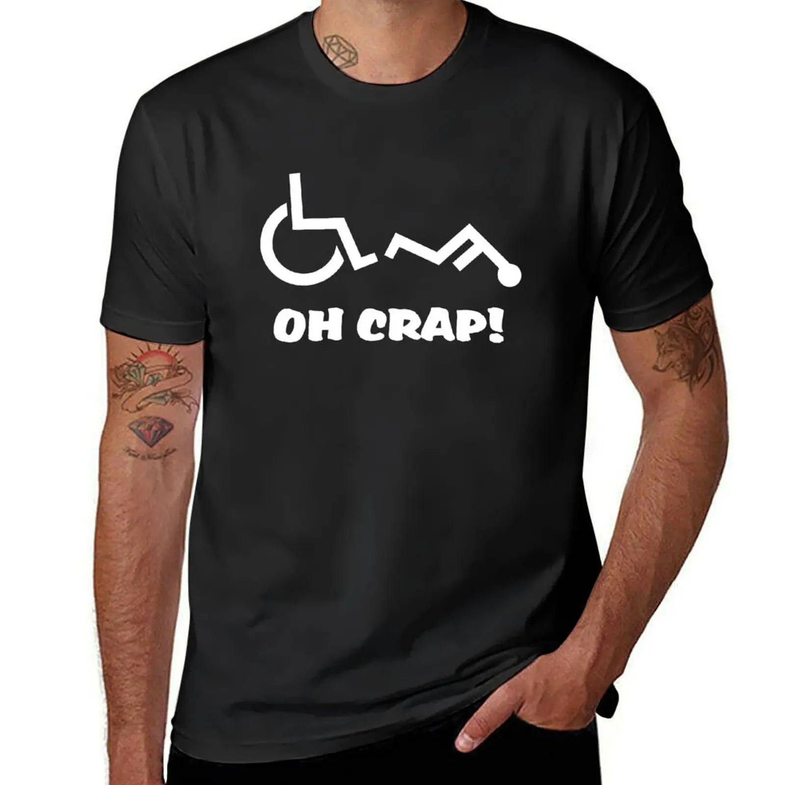 

Wheelchair Oh Crap T-Shirt quick-drying vintage sports fans anime clothes fitted t shirts for men