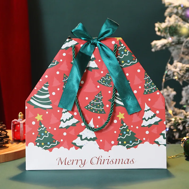 Christmas Santa Claus Gift Packaging Bag Small Candy Christmas Hangbag Xmas Tree Paper Bag New Year 2026 Shopping Bag