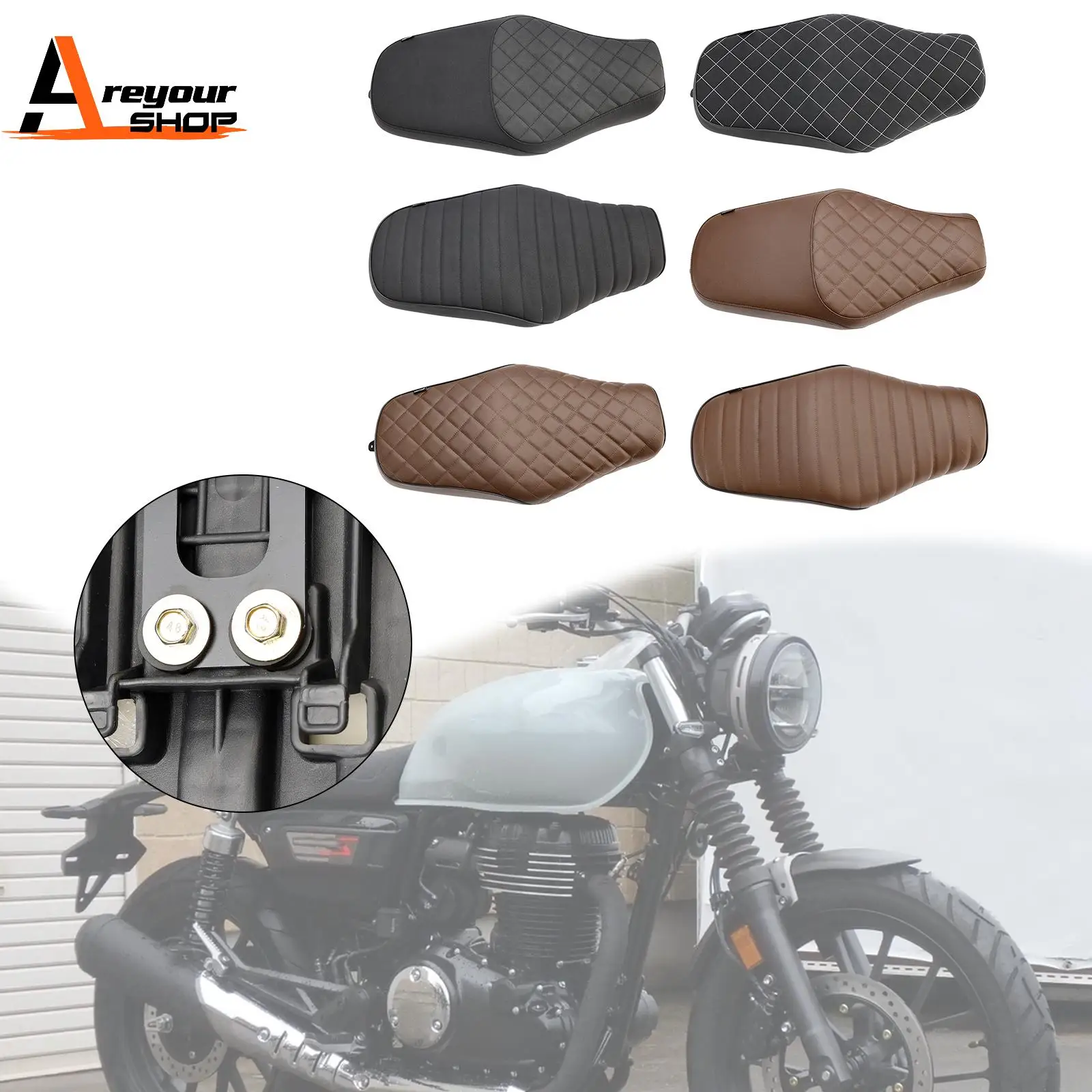 Replace Front Rear Driver Passenger Seat Blackc for Honda Gb350 Gb