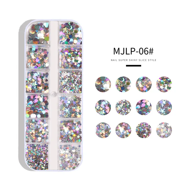 Holographic Butterfly  Heart Multi Shape  Laser Symphony Butterfly Sequins 3D Colorful Sequins Manicure  Nail Art Decoration MJLP-006