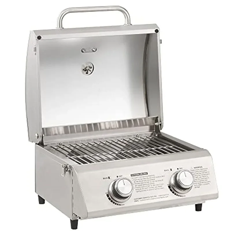 

Настольный пропановый газовый гриль для отдыха на природе, портативный, для кемпинга, приготовления пищи с дорожными застежками, гриль для барбекю, гриль для барбекю