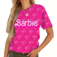 MINISO Summer Women Barbie Print T-Shirt Luxury Tops Tees Female Casual Stylish Short Sleeve Clothing Fashion Trend Streetwear 1