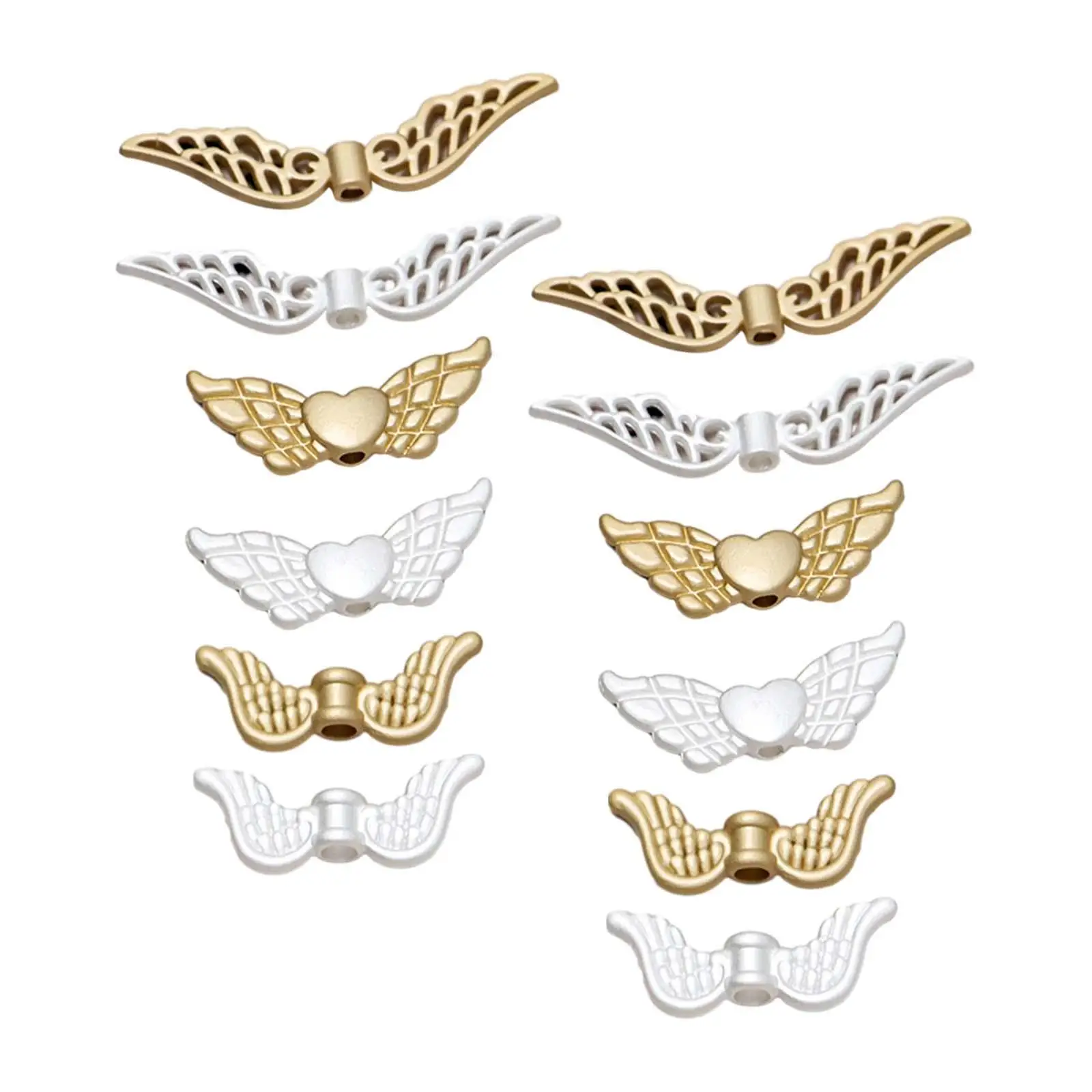 

12Pcs Alloy Angel Wing Charms Multipurpose DIY Metal Embellishment for Waist Chains Key Chains Party Favors Bangle Necklaces