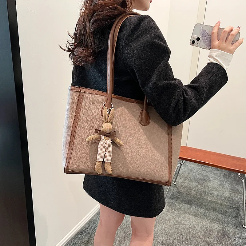 

PU Solid Zipper Shoulder Bags Women's Bags 2023 Hot Sale Sewing Thread High Capacity Fashion High Quality Bolsas De Ombro