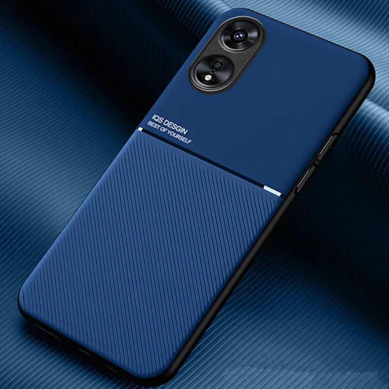 Per Oppo A17 Case Luxury Leather Texture Supporto Magnetico Piastra Cover Posteriore Per Oppo A17 2022 A 17 4G Oppoa17 Cph2477 Custodie Per Telefoni