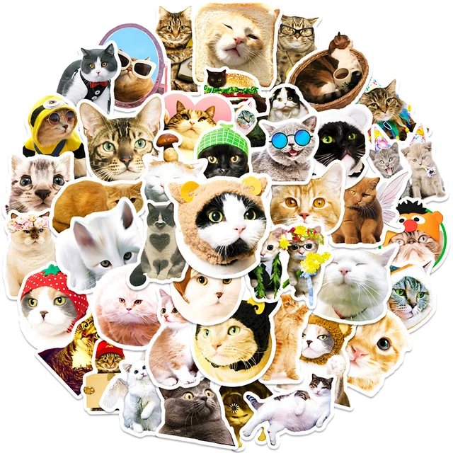 20 Cute Cat Pun Kawaii Stickers Journal, Diary Stickers, Scrapbooking