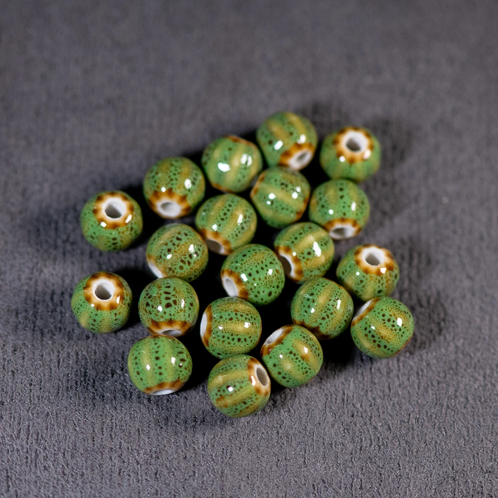 Hand gefertigte bunte kleine Kürbis keramik perlen Set 20 Stück 9,5-10mm für DIY Schmuck herstellung und Bastel projekte – Detail 5