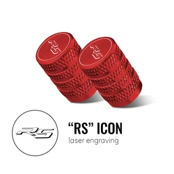 Motorcycle Accessories Aluminum Valve Cap Set - Premium Tire Caps (B - Red - RS)