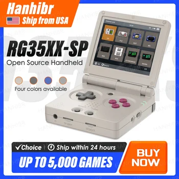 ANBERNIC RG35XXSP Retro Flip Handheld Game Console 3.5" IPS Screen Linux H700 Video Game Player Support Streaming WIFI Bluetooth