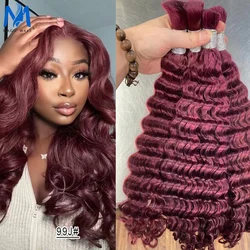 99J Human Hair Bulk Deep Wave for Braiding Deep Curly 16-28inches Remy Hair Extensions Virgin 100% Cabelo humano