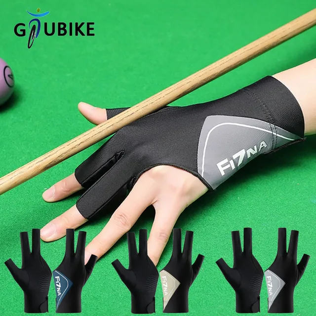 GTUBIKE 1PC Professional Billiard Left Hand Glove Silicone Anti-Slip Elasticity Breathable Billiard Glove 3 Finger Snooker Glove 1