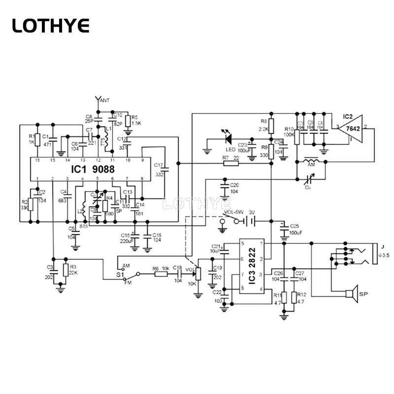 FM Radio DIY Kit CF210SP FM AM Radio Assembly DIY Teaching Experiment Electronic Assemble Set Welding Training Laboratory