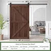 48x84" Sliding Barn Door Panel with 8ft Hardware Kit and Handles Coffee  Easy DIY Assembly Perfect for Warehouses  Bedrooms 6
