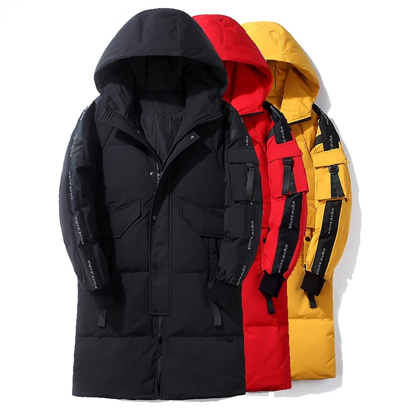 Man Jacket 2022 Winter Plus Long Down Jackets Warm Thick Hood Coats Men