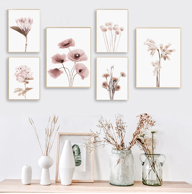 Botanical Flower Art Canvas: Elegant Wall Decor