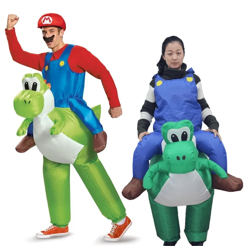 Super Marios Yoshi Cosplay Costume Gonfiabile Anime Figure Adult Funny Carnival Party Costumes Con Cappello Kawaii Photography Puntelli