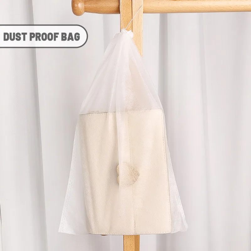 10/1Pcs Non Woven Fabric Shoe Bag Drawstring Shoe Storage Bags Dust Proof White Shoe Covers with Rope Portable Pouch for Travel 5
