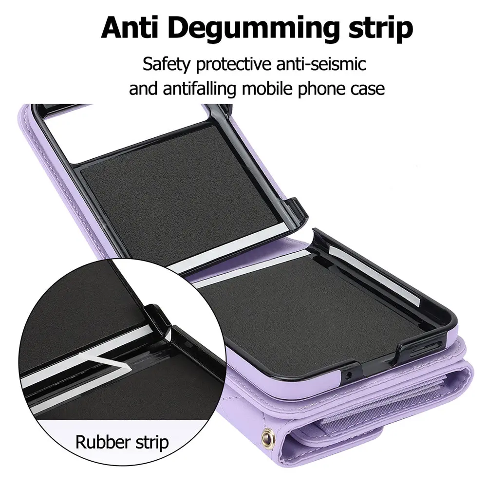 Crossbody Leather Wallet Case with Card Holder and Shockproof Protection