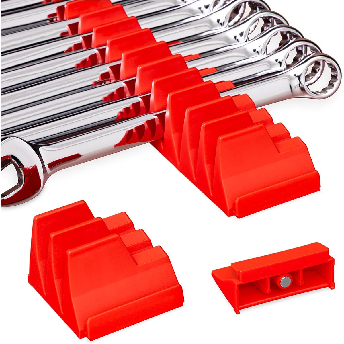 Wrench Organizer for Tool Box Magnetic Wrench Holder Modular Pieces Free Combination Tool Box Widget Keep Wrenches Organized
