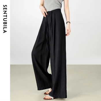 SENTUBILA Baggy Linen Pleated Pants Woman Wide-leg Summer Trousers 2026 New Products Workwear Fashion Women's Clothing W52KD0145 1