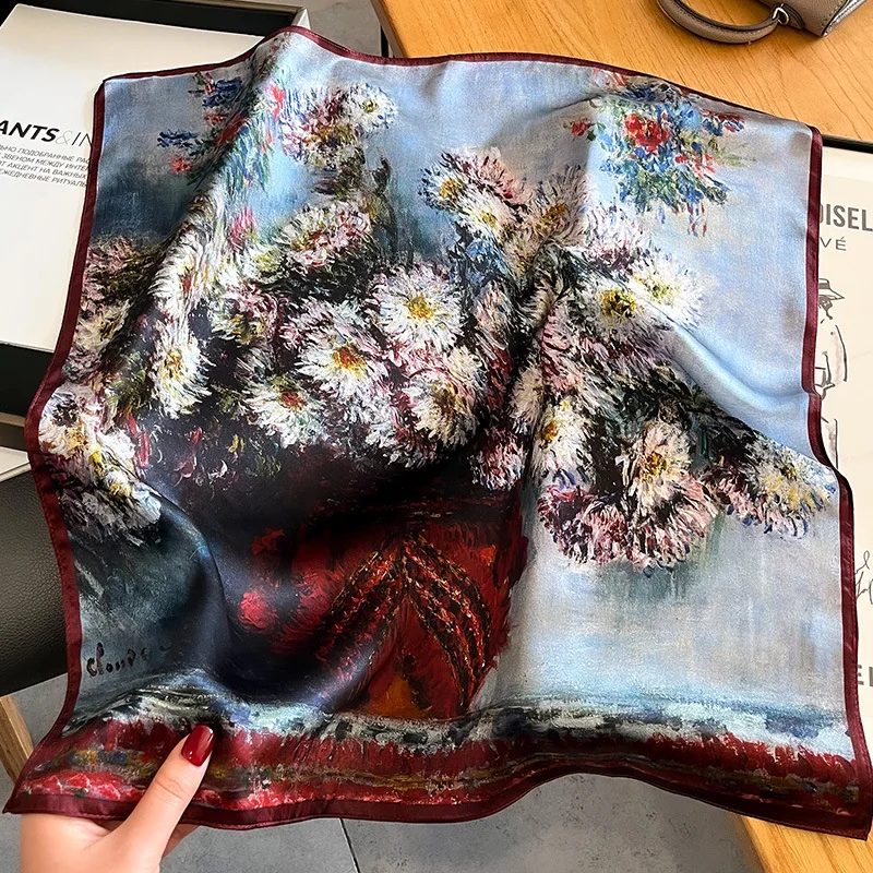 Carré Lady De Guethem - Foulard Mode Femme - 65x64cm - Bleu