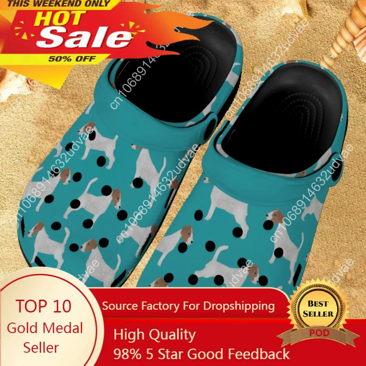 

Cute Outdoor Sandals Jack Russell Terrier Animal Pattern Summer Home Slippers For Women Girls Beach Hole Water Shoes Clogs 2023