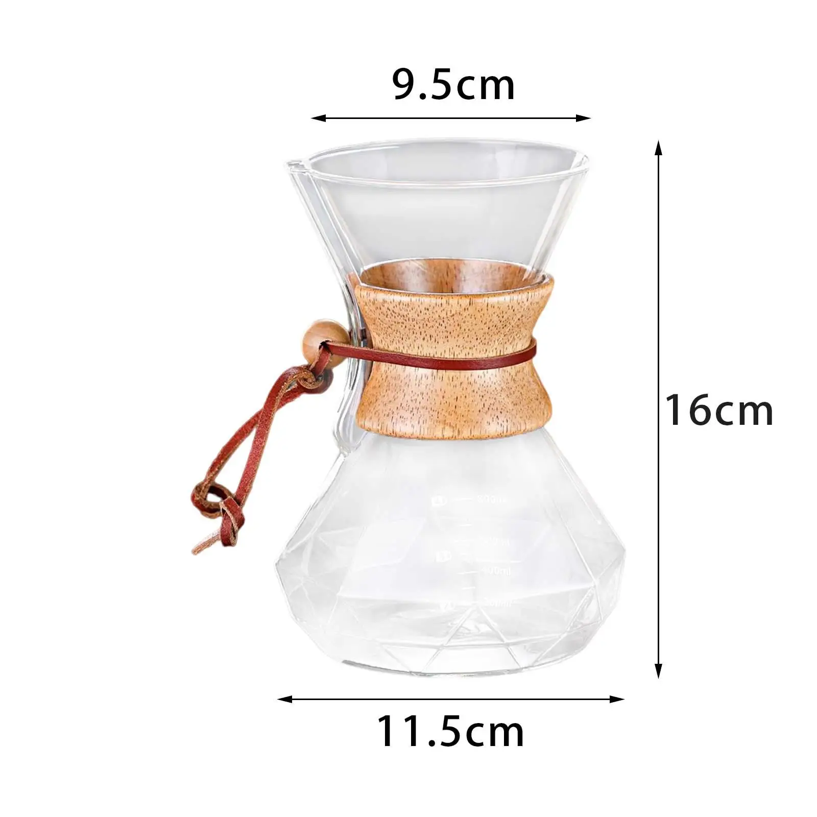 Coffee Maker, Hot Drip Brewer Coffee Sharing Pot High Borosilicate Cafe Reusable