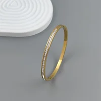 Classic Star Zircon Stainless Steel Gold-plated Women's Bracelet, High Quality Waterproof Metal Bracelet, Party Jewelry 1