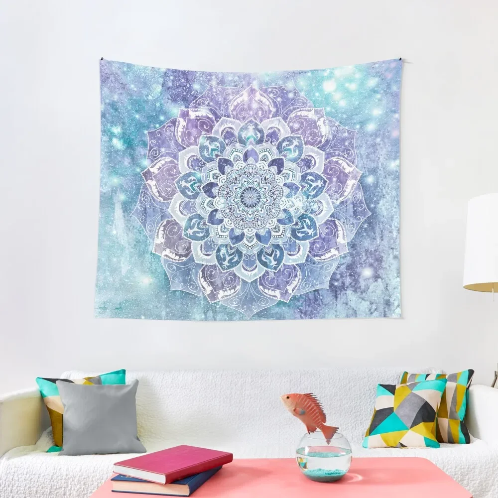 

FREE YOUR MIND MANDALA in Blue Tapestry Mushroom Home And Comfort Decor Wall Carpet Tapestry