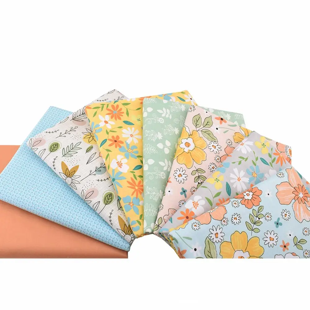 Chainho,Printed Twill Weave Cotton Fabric,Patchwork Cloth,DIY Sewing Quilting Material,Handmade Textile,Big Size,CC151-155