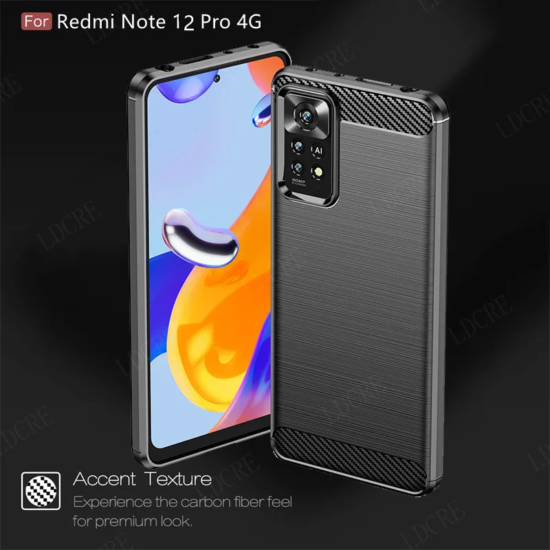 Per Redmi Note 12 Pro 4G Cover Case Per Xiaomi Redmi Note 12 Pro 4G Phone Bumper Soft Tpu Per Cover Redmi Note 12 Pro 4G Fundas