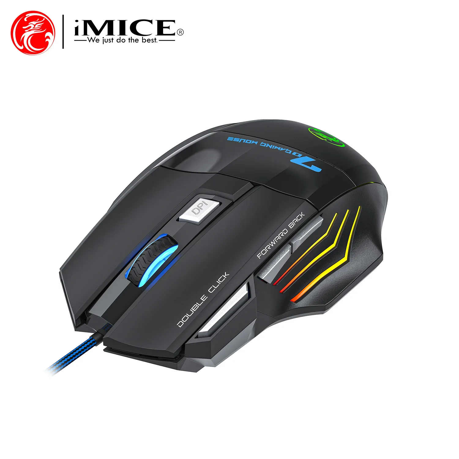 Enhanced Ergonomic Optical Gaming Mouse with Adjustable DPI and Colorful Illumination