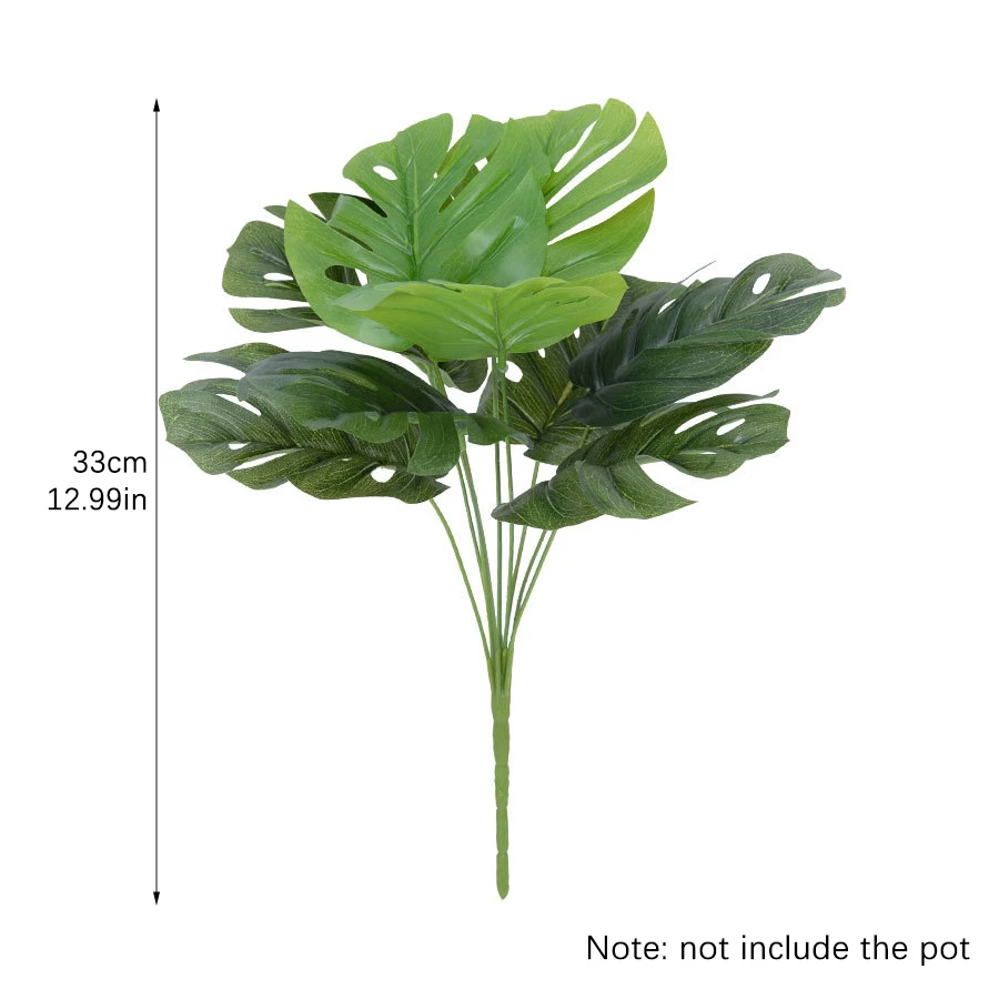 1 Plant of Very Realistic Green Artificial Monstera Tree Four-Season Evergreen Indoor and Outdoor Bonsai Cuttings Modern Minimalist Style Room Courtyard Porch Decoration Tropical Artificial Plants Without Flower Pots