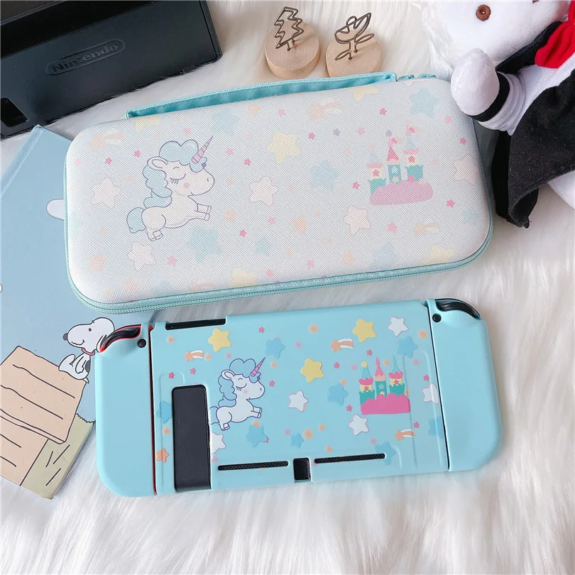 

Unicorn Hard Carrying Case for Nintendo Switch Cute Portable Travel Storage Bag Soft TPU Protective Full Shell Cover Switch Case