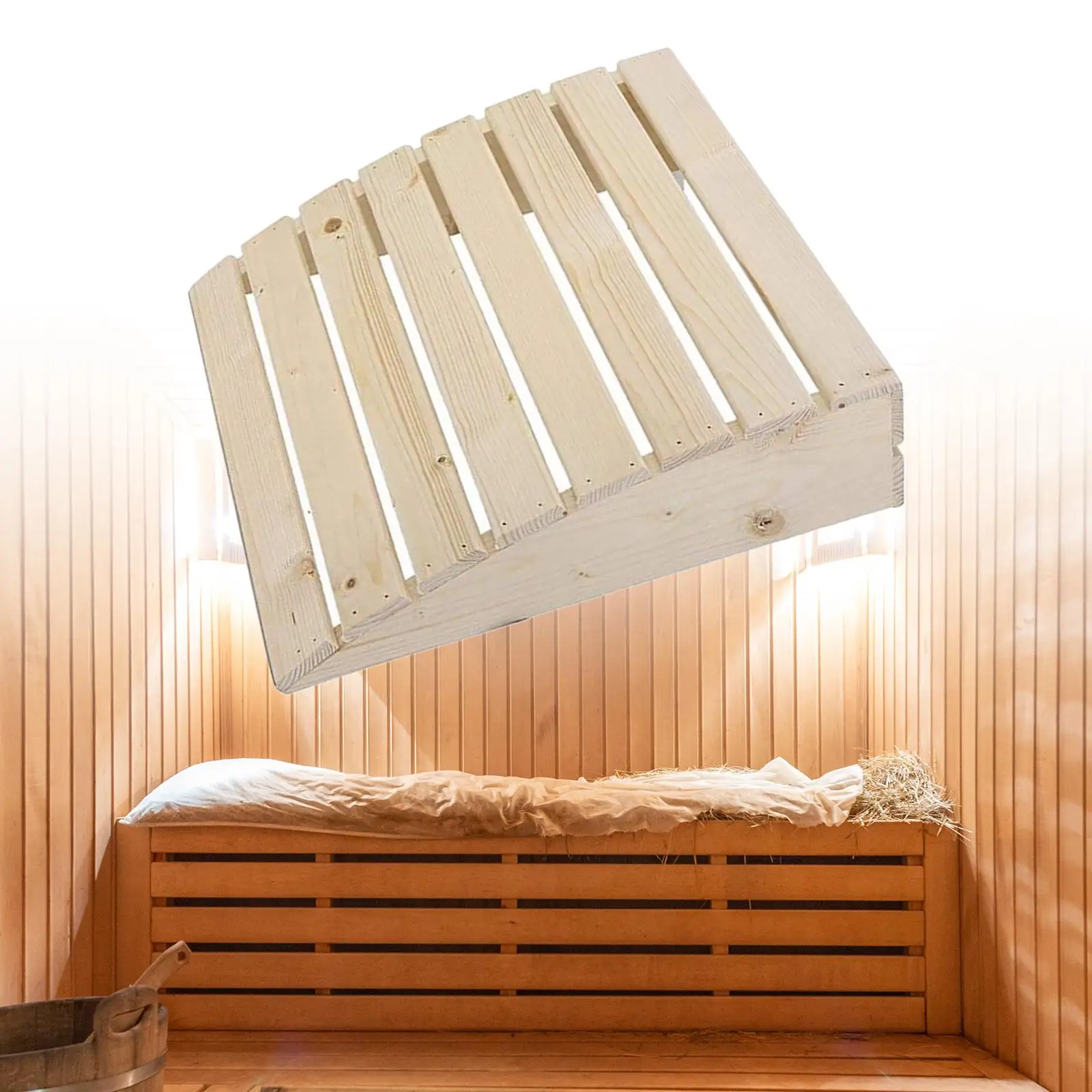 Wooden Sauna Headrest Head Support Sauna Supplies Accessories Practical Wooden Neck Pillow for Sofa Sauna Room Bathroom Bedroom 3