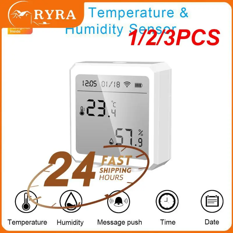 

1/2/3PCS Tuya Wifi Temperature and Humidity Sensor Wireless Smart Thermometer Hygrometer Detector Works with Alexa Home