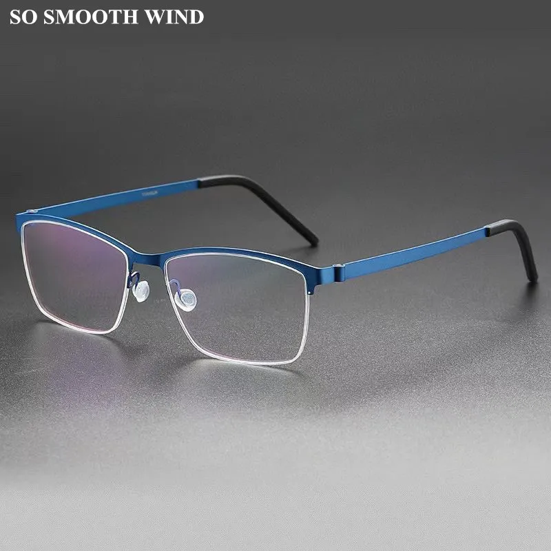 

Denmark Screwless Myopia Glasses Frame 7405 Men Half Rim Square Titanium Eyeglasses Lady Prescription Optical Spectacles Eyewear
