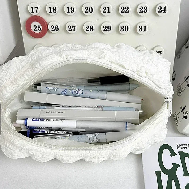 1PC Cosmetic Bag Makeup Pouch Solid Color Pencil Case Creative Pillow Bag School Supplies Stationery Box Cosmetic Organizer 4