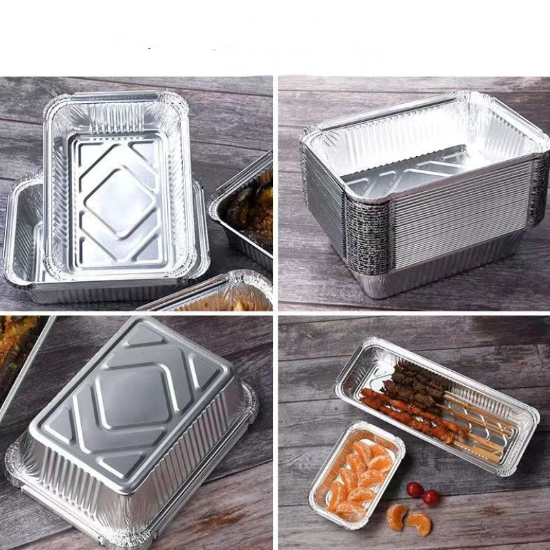Zuvo Reusable Food 50-Contenitore per Alimenti USA e Getta in Alluminio, con Coperchio, Dimensioni 2A, 14 x 12 x 5 cm, Metallo