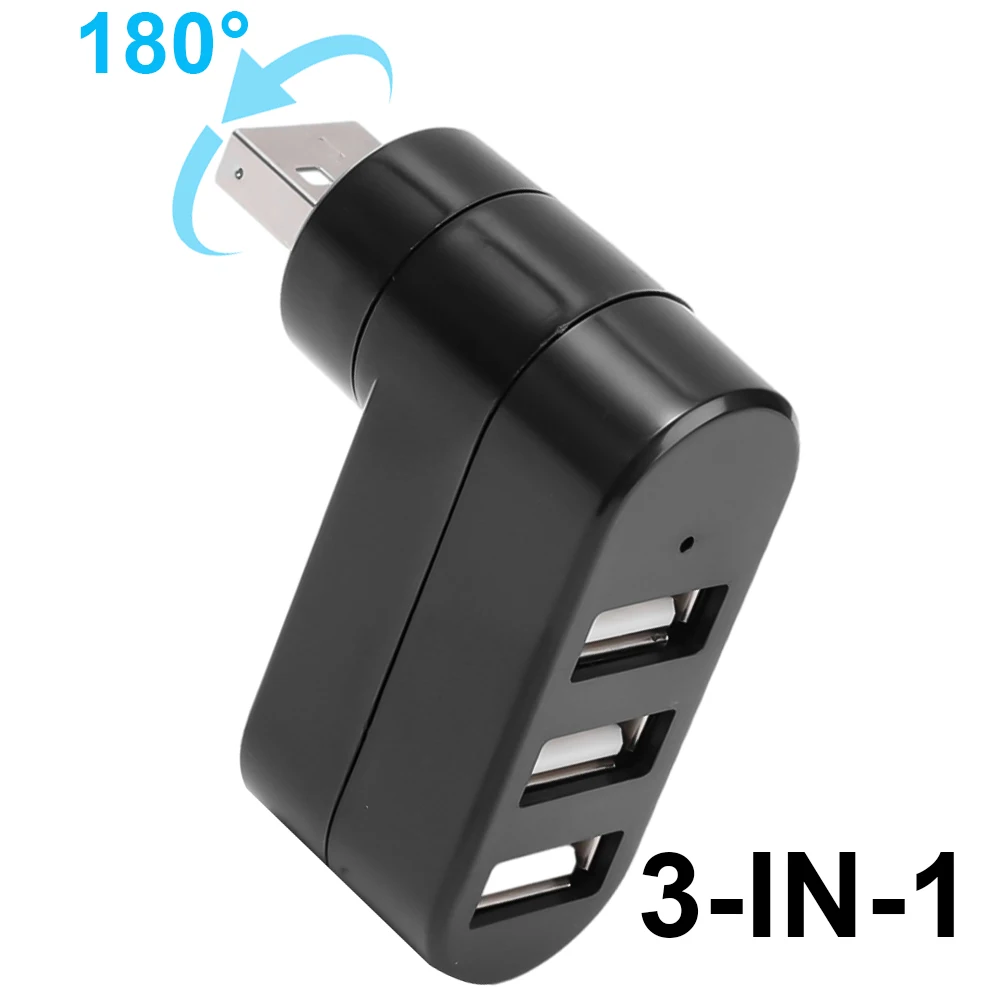 180 °   Поворотний 4-портовий мульти-USB-концентратор 3.0 2.0 типу C, високошвидкісний адаптер для передачі даних, міні-розгалужувач для MacBook, USB-накопичувачі, ноутбуків, ПК