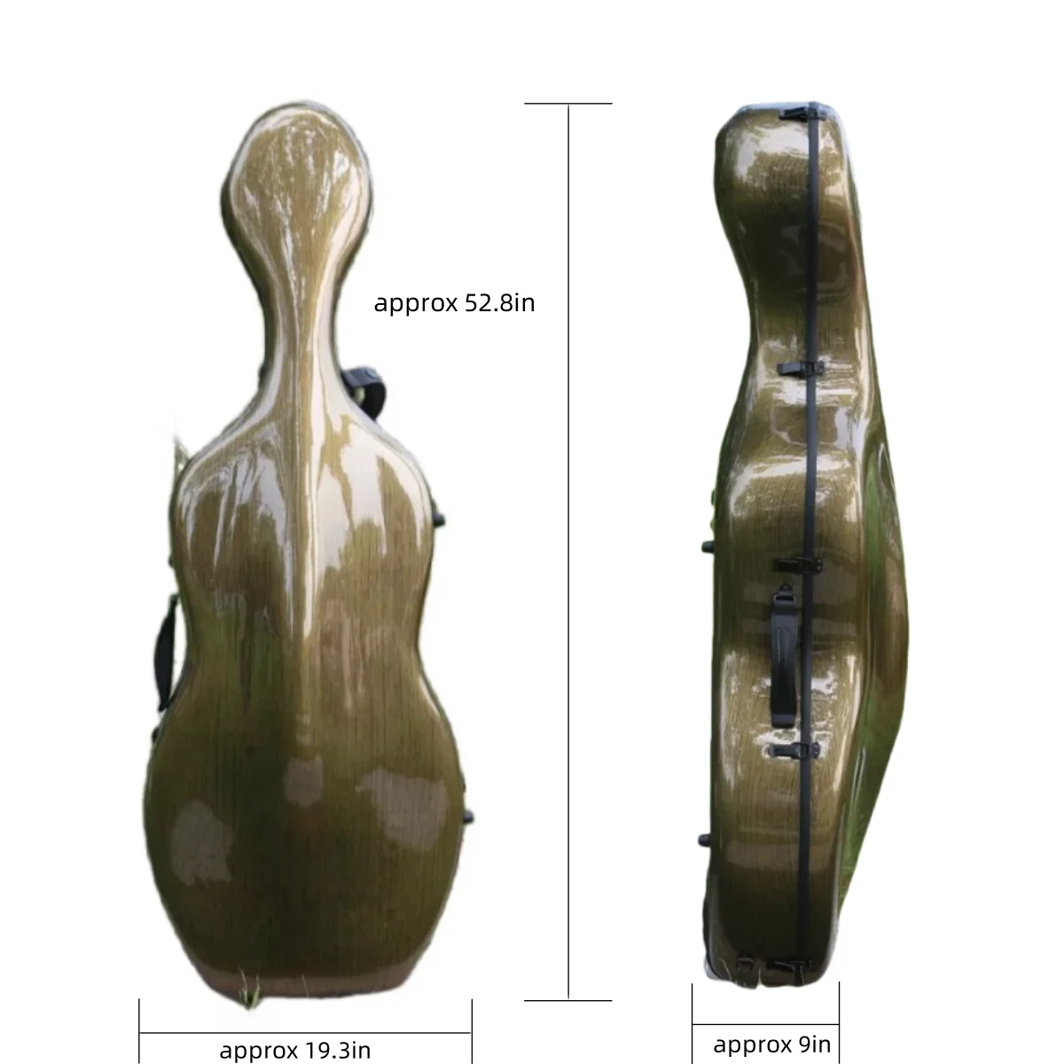 4/4 New Cello Case Carbon Fiber Cello Box Protect carry strap & 2 Wheels sturdy and lightweight Durable #US