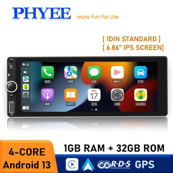 Radio para Auto Android con GPS, CarPlay Inalámbrico, Android Auto, Wifi, Bluetooth, Manos Libres, FM, RDS, USB, Pantalla IPS de 6.86 Pulgadas, Unidad Principal BD6021A 1